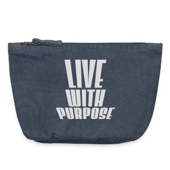 Vivre avec un but motivation sensée Mentalité dire - Pochette zippée vintage 18 x 21 cm - vintage bleu jeans - Devant