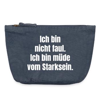 Ich bin müde vom Sternsein - Vintage Reißverschluss-Täschchen (18 x 21 cm) - Vintage Denim - Vorne