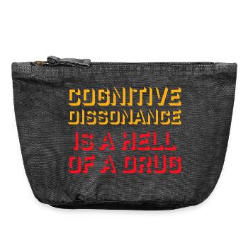 La dissonance cognitive est un sacré dicton. - Pochette zippée vintage 18 x 21 cm - noir vintage - Devant