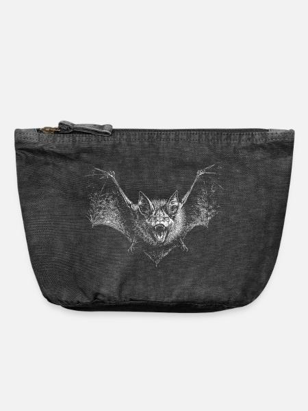 Fledermaus - Vintage Reißverschluss-Täschchen (18 x 21 cm) - Vintage Schwarz