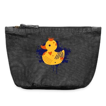 Ente mit Krone Graffiti - Vintage Reißverschluss-Täschchen (18 x 21 cm) - Vintage Schwarz - Vorne