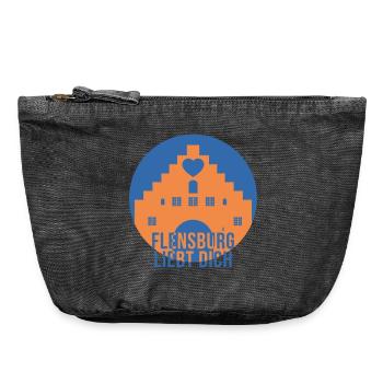Flensburg liebt dich - Vintage Reißverschluss-Täschchen (18 x 21 cm) - Vintage Schwarz - Vorne