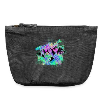 skifahren - Vintage Reißverschluss-Täschchen (18 x 21 cm) - Vintage Schwarz - Vorne