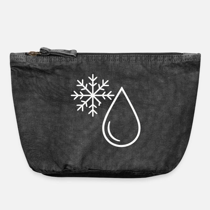 Snow and Minimalist Drop - Vintage Zip Pouch 18 x 21 cm - vintage black