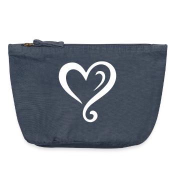Herz Symbol - Vintage Reißverschluss-Täschchen (18 x 21 cm) - Vintage Denim - Vorne
