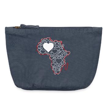 Africa Heart Pattern: Love Continents - Vintage Zip Pouch 18 x 21 cm - vintage denim - Front