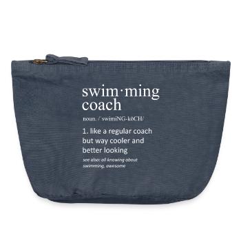 Schwimmtrainer-Definition Lustige Typografie - Vintage Reißverschluss-Täschchen (18 x 21 cm) - Vintage Denim - Vorne