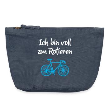 Wheel Rotate Bicycle Environment Cool Sayings Humor - Vintage Zip Pouch 18 x 21 cm - vintage denim - Front