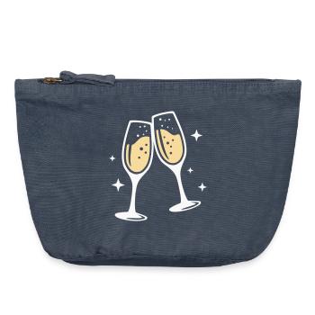 Sektglas Prosecco Sekt Alkohol Prost - Pochette zippée vintage 18 x 21 cm - vintage bleu jeans - Devant