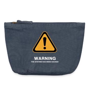 Warnsymbol für gehackte Systeme - Vintage Reißverschluss-Täschchen (18 x 21 cm) - Vintage Denim - Vorne