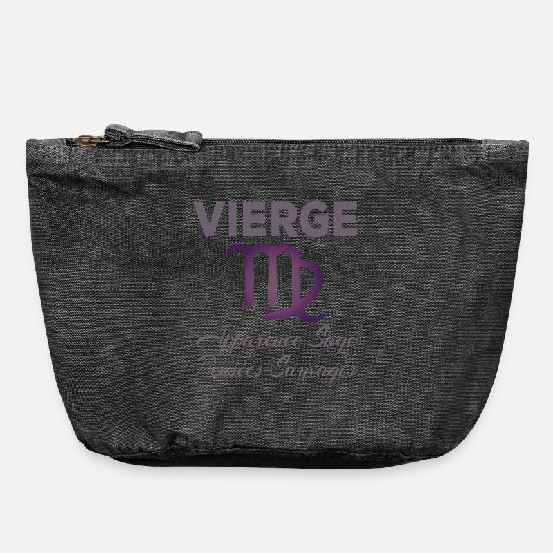 Vierge - Pochette zippée vintage 18 x 21 cm - noir vintage