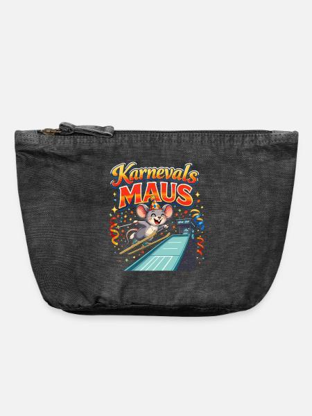 Karnevalsmaus Skispringen lustig - Vintage Reißverschluss-Täschchen (18 x 21 cm) - Vintage Schwarz