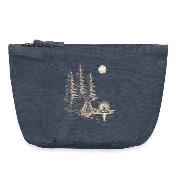 Nachtlager am Seewald mit Zelt - Vintage Reißverschluss-Täschchen (18 x 21 cm) - Vintage Denim - Vorne