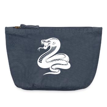 Snake Python Silhouette - Vintage Zip Pouch 18 x 21 cm - vintage denim - Front