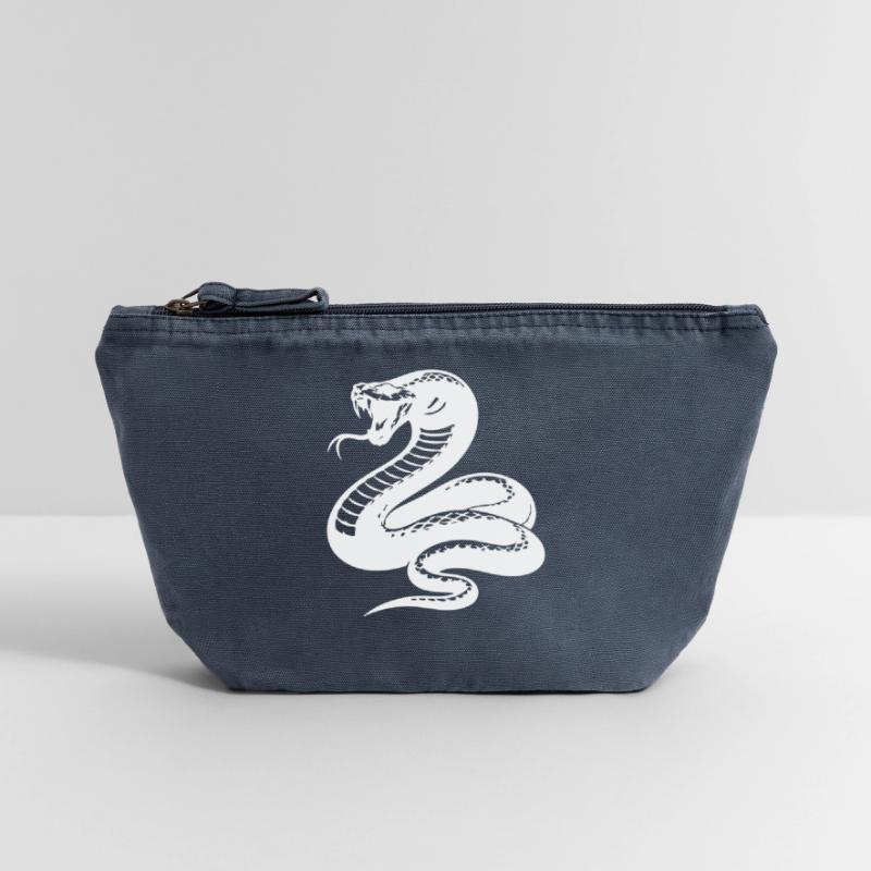 Snake Python Silhouette Vintage Zip Pouch 18 x 21 cm