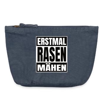 Erstmal Rasen mähen - Vintage Reißverschluss-Täschchen (18 x 21 cm) - Vintage Denim - Vorne