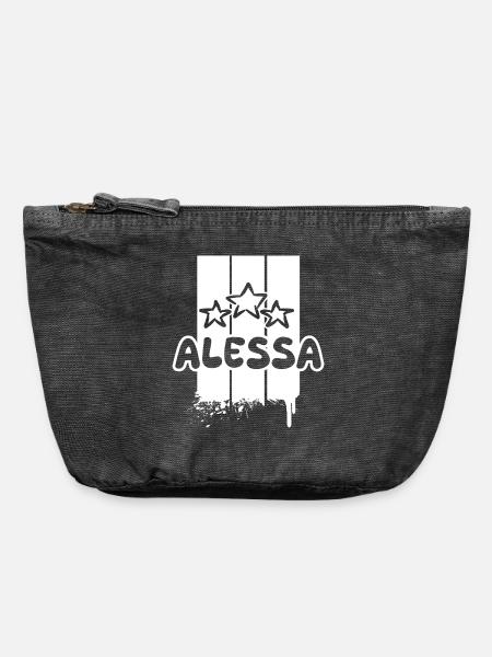 Alessa als Geschenkidee - Vintage Reißverschluss-Täschchen (18 x 21 cm) - Vintage Schwarz