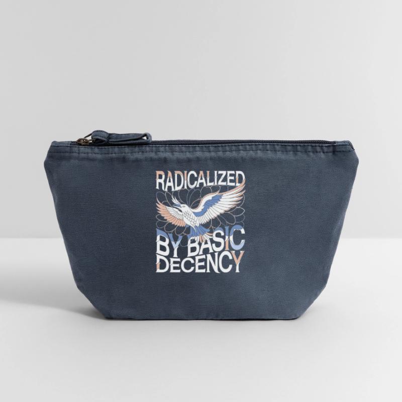 Radicalized by Basic Decency Statement Kunst Vintage Reißverschluss-Täschchen (18 x 21 cm)