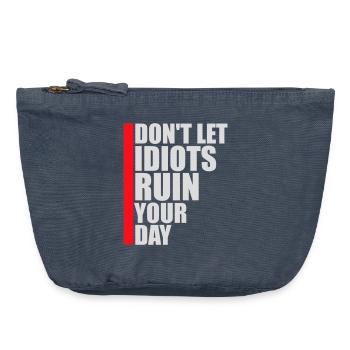 Don't Let Idiots Ruin Your Day Funny Sarcastic - Vintage Zip Pouch 18 x 21 cm - vintage denim - Front