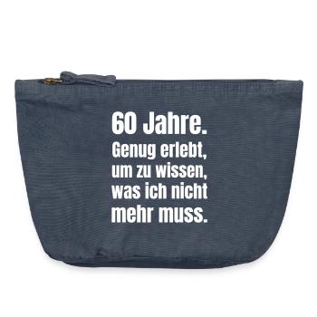 60 years of wisdom - Vintage Zip Pouch 18 x 21 cm - vintage denim - Front