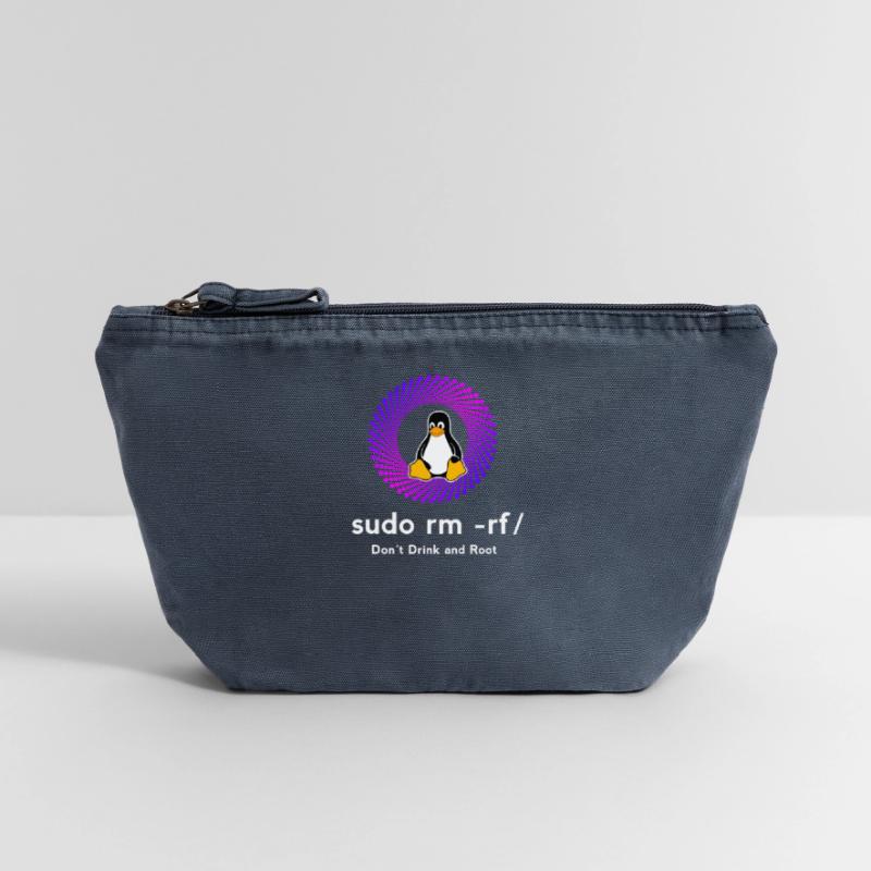 Computer Sys admin Penguin Nerd pc sudo rm -rf cod Vintage Zip Pouch 18 x 21 cm