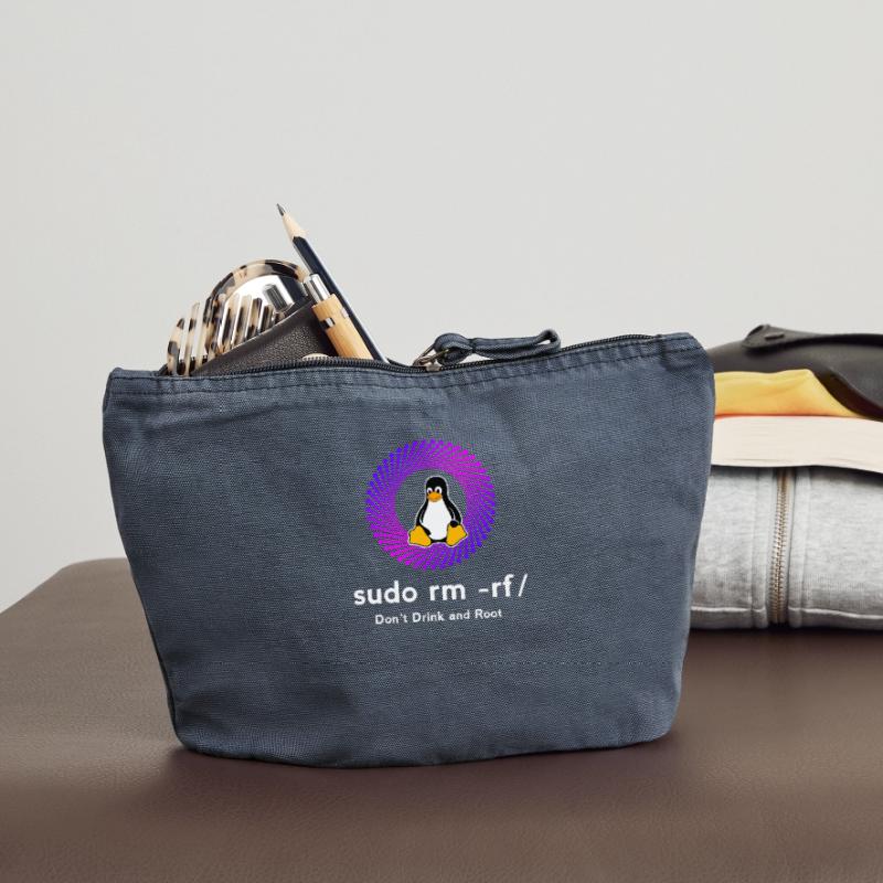 Computer Sys admin Pinguin Nerd pc sudo rm -rf cod Vintage Reißverschluss-Täschchen (18 x 21 cm)