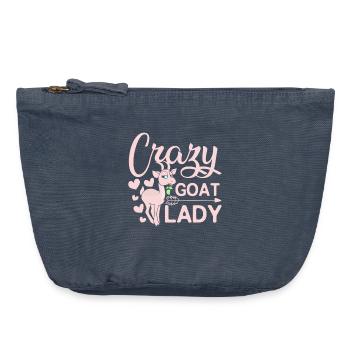 Crazy goat lady - Vintage Reißverschluss-Täschchen (18 x 21 cm) - Vintage Denim - Vorne