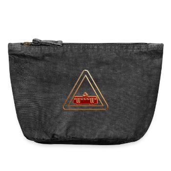 Attention tram 3 - Vintage Zip Pouch 18 x 21 cm - vintage black - Front