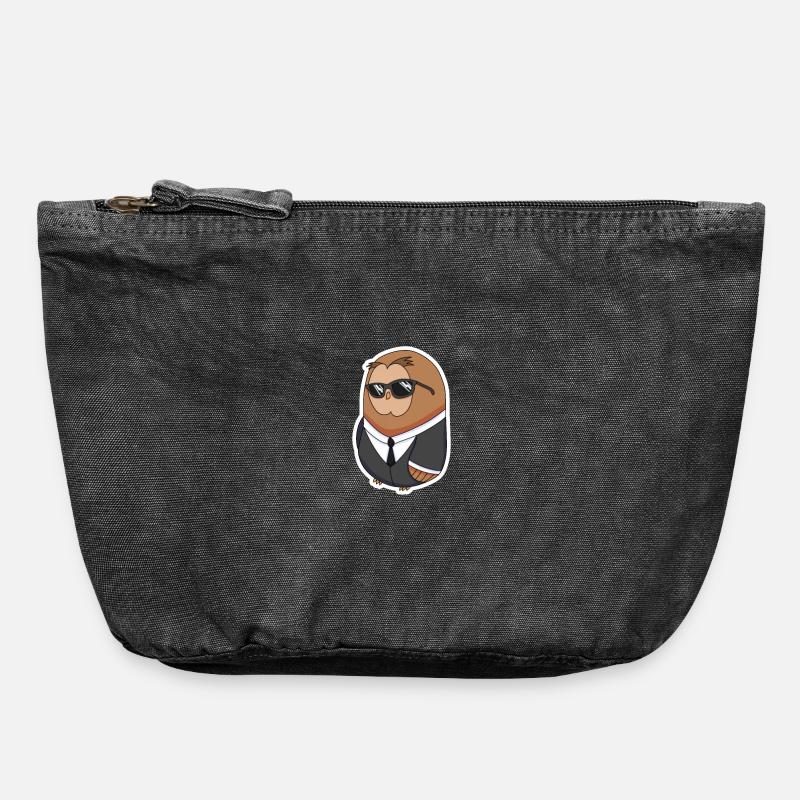 Boss Eule - Vintage Reißverschluss-Täschchen (18 x 21 cm) - Vintage Schwarz