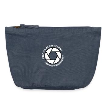 A photo is a moment that never comes back - Vintage Zip Pouch 18 x 21 cm - vintage denim - Front