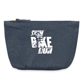 Swim Bike Run - Vintage Reißverschluss-Täschchen (18 x 21 cm) - Vintage Denim - Vorne