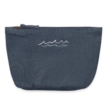 Vagues surf vacances d'été - Pochette zippée vintage 18 x 21 cm - vintage bleu jeans - Devant