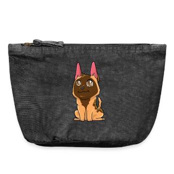 Malinois - Vintage Reißverschluss-Täschchen (18 x 21 cm) - Vintage Schwarz - Vorne