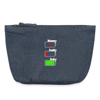 Mommy Daddy Baby Battery Parents I Love My Kids - Vintage Zip Pouch 18 x 21 cm - vintage denim - Front