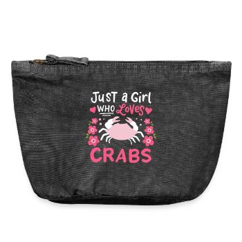 Crevettes fruits de mer - Pochette zippée vintage 18 x 21 cm - noir vintage - Devant