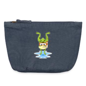 Frosch Taucher Schnorchel Tauchen - Vintage Reißverschluss-Täschchen (18 x 21 cm) - Vintage Denim - Vorne