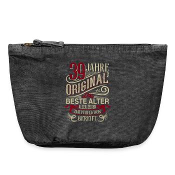 39. Geburtstag Vintage Retro - Vintage Reißverschluss-Täschchen (18 x 21 cm) - Vintage Schwarz - Vorne