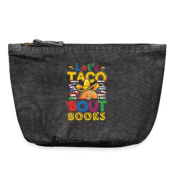 Let's Taco Bout Bücher Buchliebhaber - Vintage Reißverschluss-Täschchen (18 x 21 cm) - Vintage Schwarz - Vorne
