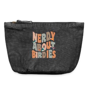 Birds Nerdy About Birdies - Vintage Zip Pouch 18 x 21 cm - vintage black - Front