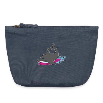 Delfin Surfen Surfbrett Sommer - Vintage Reißverschluss-Täschchen (18 x 21 cm) - Vintage Denim - Vorne