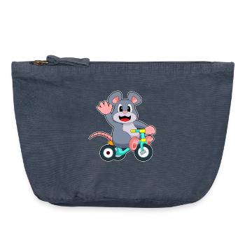 Rat Bicycle - Vintage Zip Pouch 18 x 21 cm - vintage denim - Front