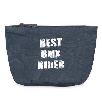 Slogan du cycliste BMX - Pochette zippée vintage 18 x 21 cm - vintage bleu jeans - Devant