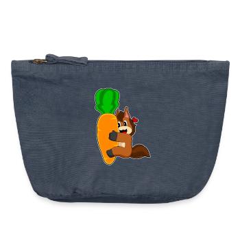 Carotte à cheval - Pochette zippée vintage 18 x 21 cm - vintage bleu jeans - Devant