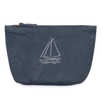 Segelboot Skizze - Vintage Reißverschluss-Täschchen (18 x 21 cm) - Vintage Denim - Vorne