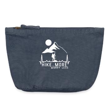 Wandern Zitat Mehr wandern Weniger Sorgen machen - Vintage Reißverschluss-Täschchen (18 x 21 cm) - Vintage Denim - Vorne