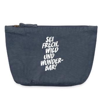 Sei Frech Wild Und Wunderbar Lebensmotto Glücklich - Vintage Reißverschluss-Täschchen (18 x 21 cm) - Vintage Denim - Vorne