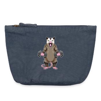 Beutelratte Bodybuilder Hanteln Bodybuilding - Vintage Reißverschluss-Täschchen (18 x 21 cm) - Vintage Denim - Vorne