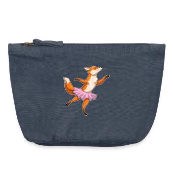 Fox Ballerina Ballet Dance - Vintage Zip Pouch 18 x 21 cm - vintage denim - Front