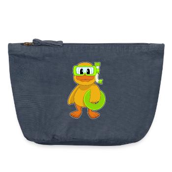 Ente Taucher Schnorchel Tauchen - Vintage Reißverschluss-Täschchen (18 x 21 cm) - Vintage Denim - Vorne