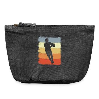 Joueur de rugby Look Vintage - Pochette zippée vintage 18 x 21 cm - noir vintage - Devant